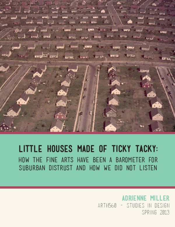 (PDF) Little Houses Made of Ticky Tacky: How Fine Art Has Been A ...