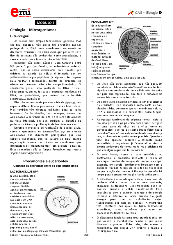 (PDF) CNB Biologia *MÓDULO 1
