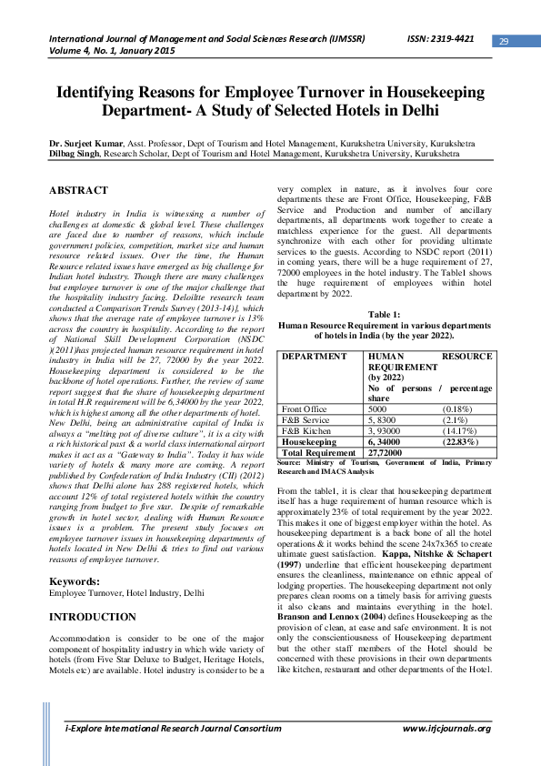 Housekeeping management essay image