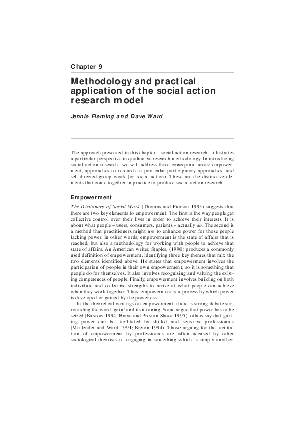 (PDF) Methodology and practical application of the social action