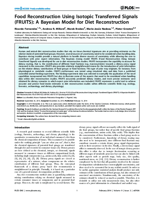 (PDF) Food Reconstruction Using Isotopic Transferred Signals (FRUITS ...