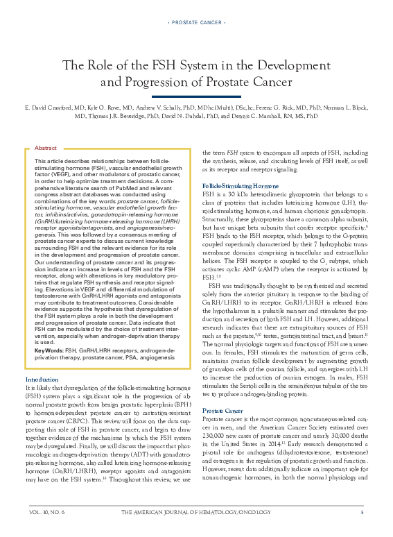 (PDF) The Role of the FSH System in the Development and Progression of ...