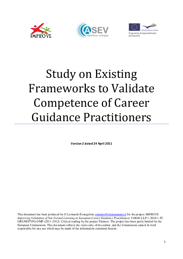 (PDF) Study on Existing Frameworks to Validate Competence of Career ...