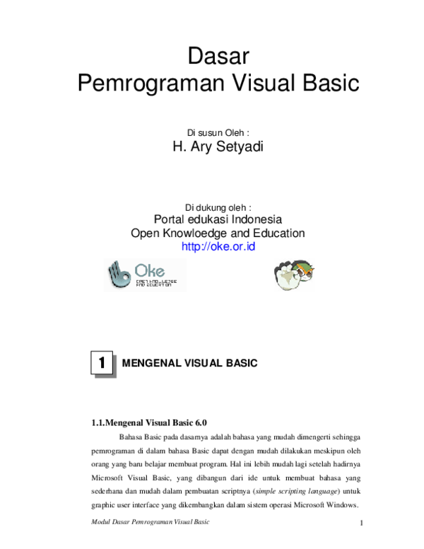 (PDF) dasar pemrograman visual basic