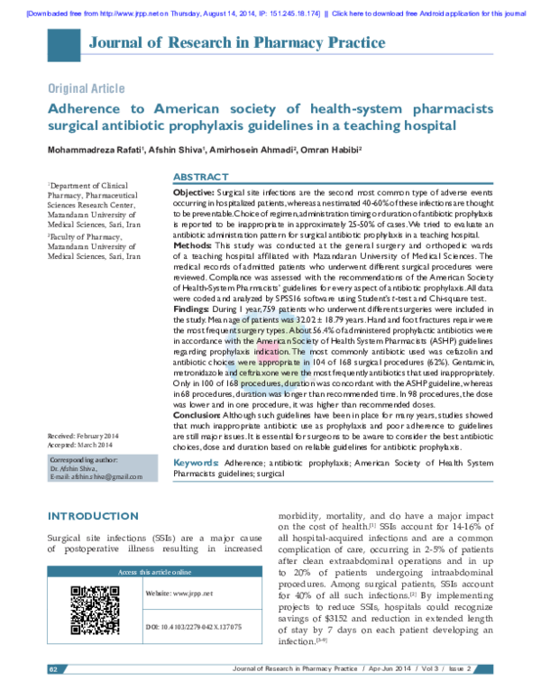  pdf adherence to american society of health system pharmacists