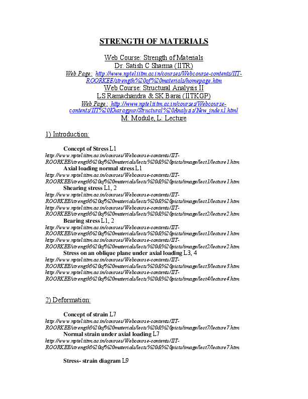 (PDF) STRENGTH OF MATERIALS vivek tiwari Academia.edu