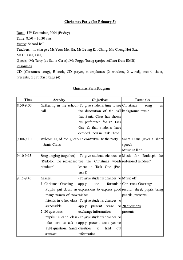 (DOC) Christmas Party (for Primary 3 Carmie Esclanda Academia.edu