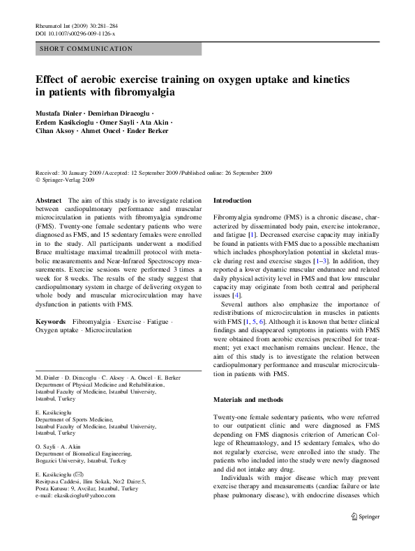 (PDF) Effect of aerobic exercise training on oxygen uptake and kinetics ...