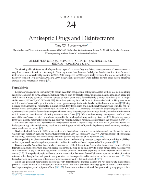 (PDF) Antiseptic Drugs and Disinfectants Dirk Lachenmeier Academia.edu