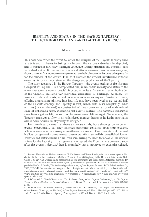 Identity and Status in the Bayeux Tapestry, Anglo-Norman Studies 29