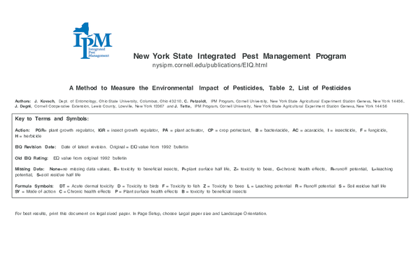 (PDF) New York State Integrated Pest Management Program A Method to ...