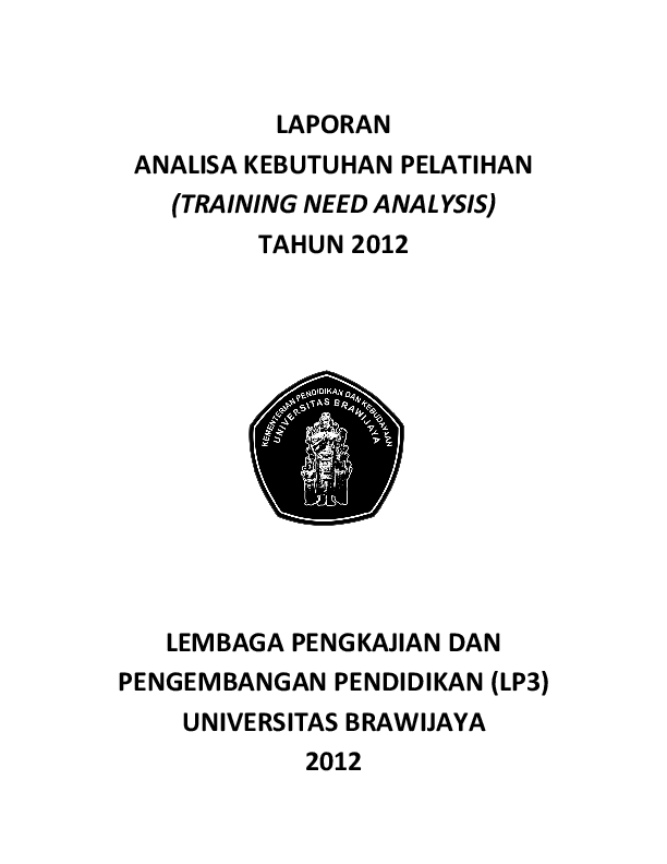 (PDF) LAPORAN ANALISA KEBUTUHAN PELATIHAN (TRAINING NEED ANALYSIS ...