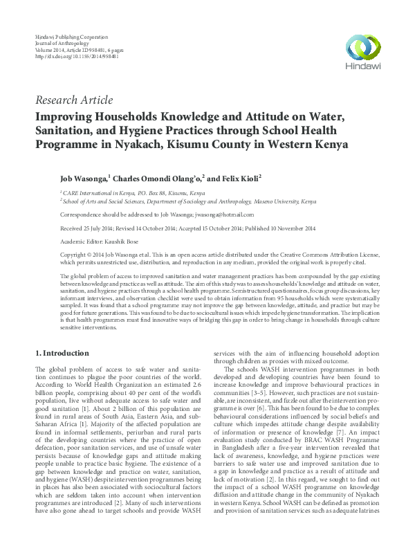 Importance of water, sanitation and hygiene image