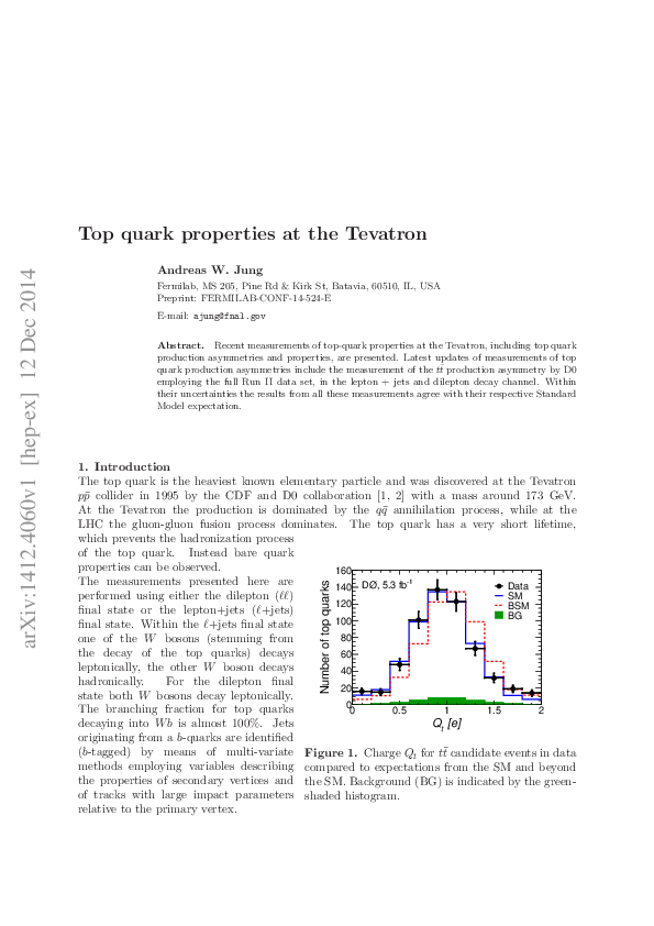 (PDF) Top quark properties at the Tevatron