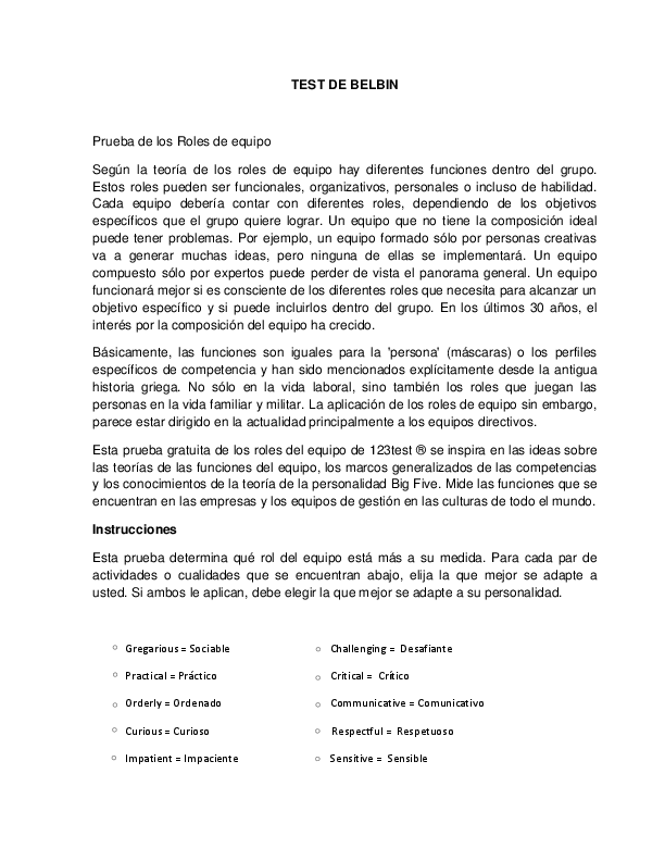 Belbin team roles strengths and weaknesses picture