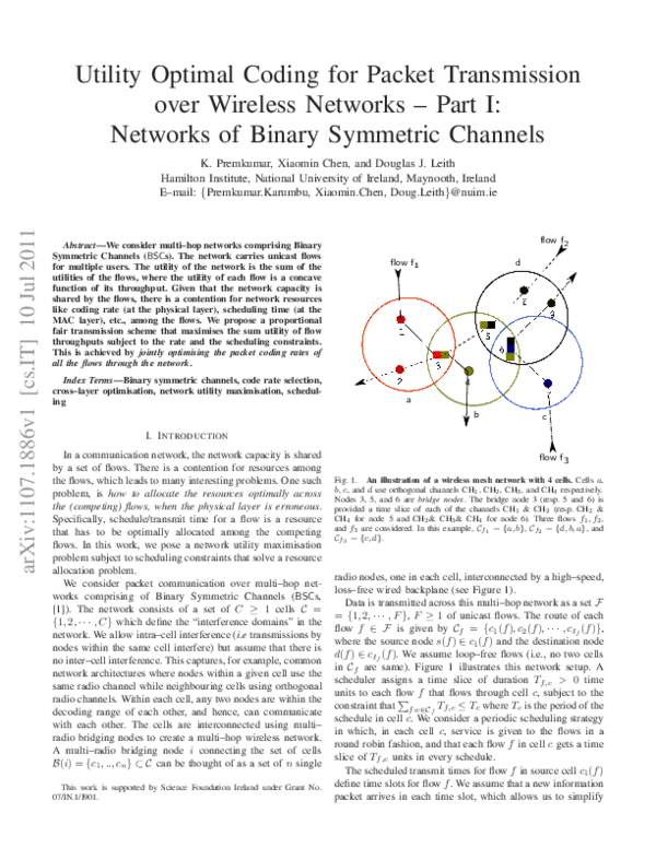(PDF) Utility Optimal Coding for Packet Transmission over Wireless ...