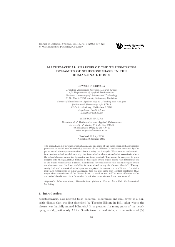(PDF) Mathematical analysis of the transmission dynamics of ...