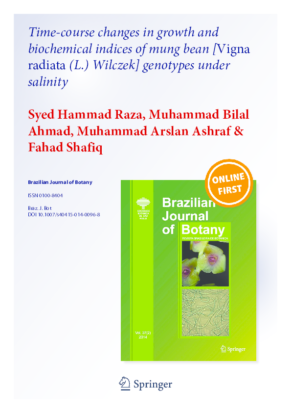(PDF) Time-course changes in growth and biochemical indices of mung ...