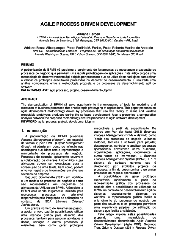 (PDF) AGILE PROCESS DRIVEN DEVELOPMENT