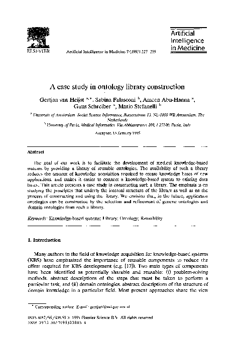 (PDF) A case study in ontology library construction