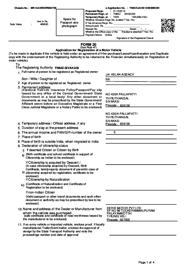  PDF JAI VELAN AGENCY FORM 20 Aru Mugam Academia edu