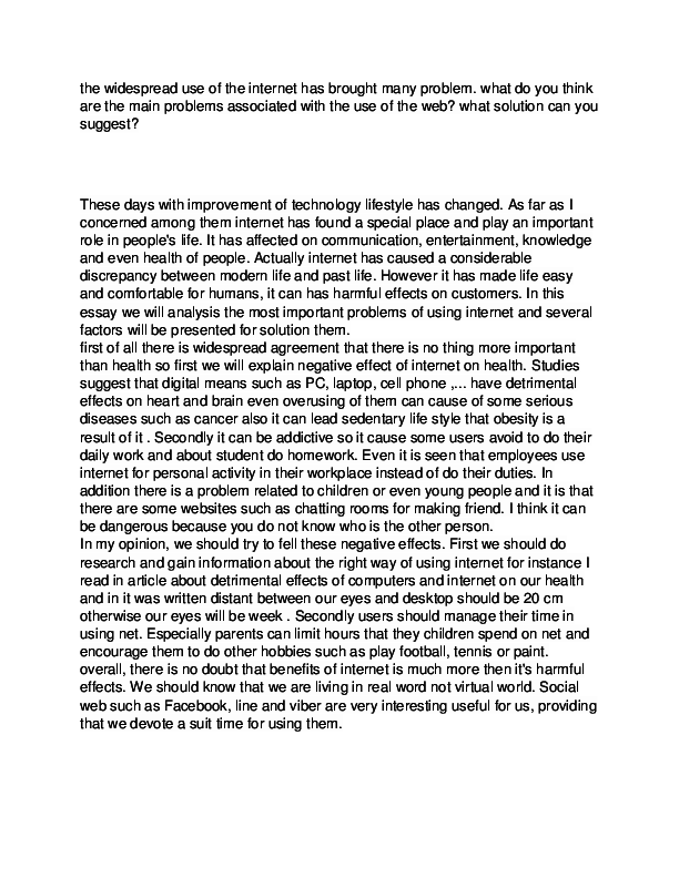 toefl essay correction The widespread use of the internet