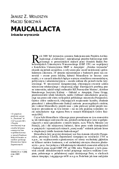 (PDF) Maucallacta: inkaska wyrocznia / Maucallacta: The Inca Oracle.
