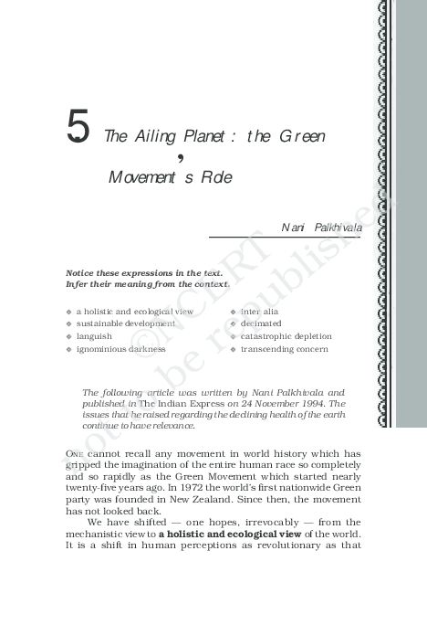 Project on earth an ailing planet image