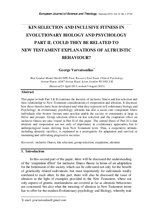 Kin selection examples image