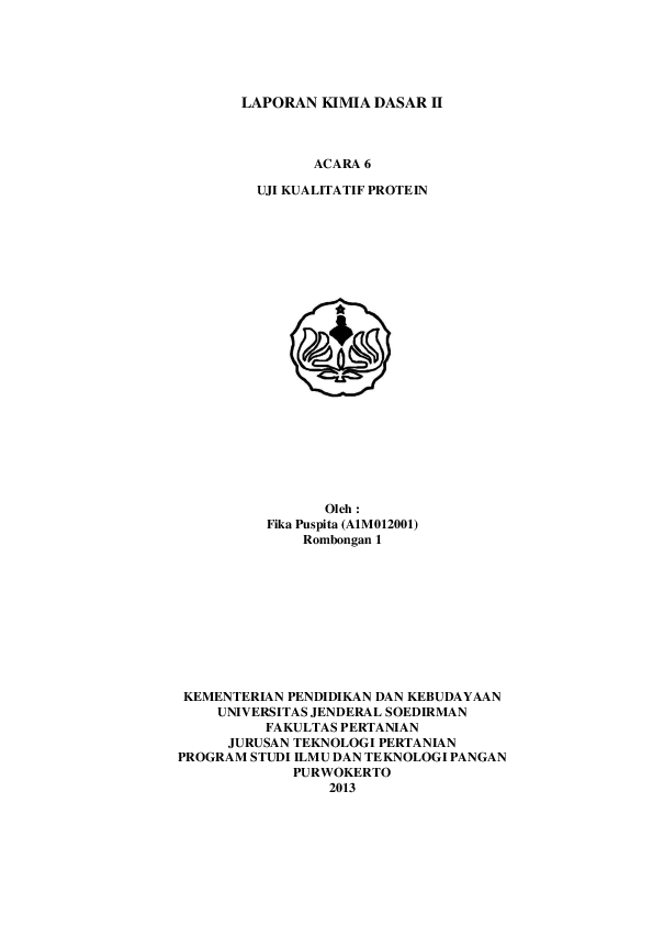 Doc Laporan Protein Kimdas 2 Fika Puspita Academia Edu