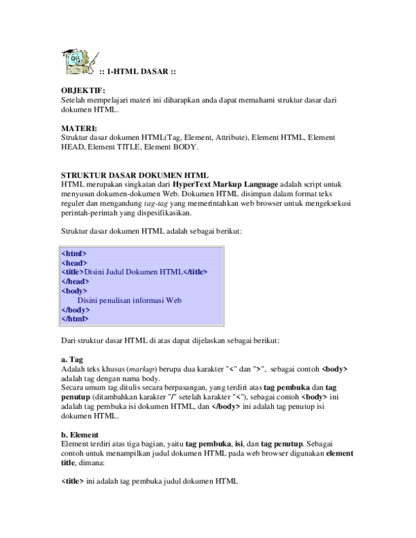 (PPT) PPT HTML DASAR | Toni Septia - Academia.edu