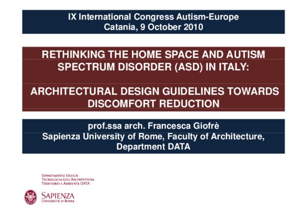 (PDF) Rethinking the home space and autism spectrum disorder (ASD) in ...