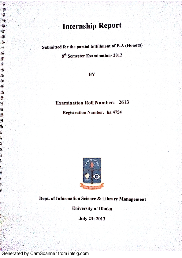 (PDF) Internship report of a senior