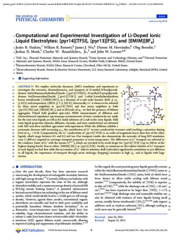 (PDF) Computational and Experimental Investigation of Li-doped Ionic ...