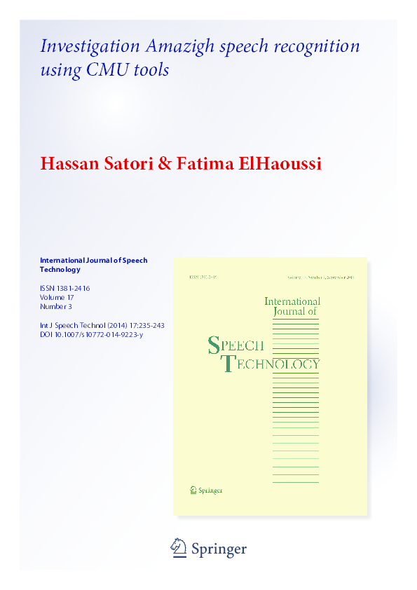 Investigation Amazigh speech recognition using CMU tools