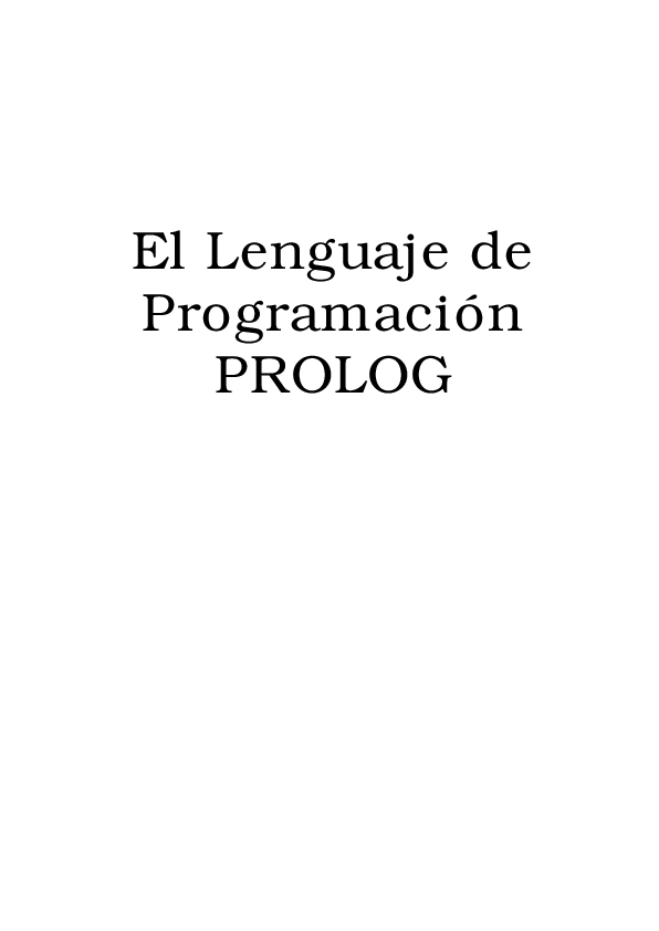 (PDF) El Lenguaje de Programación PROLOG