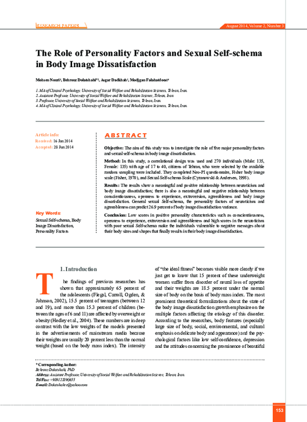 (PDF) The Role of Personality Factors and Sexual Self-schema in Body ...