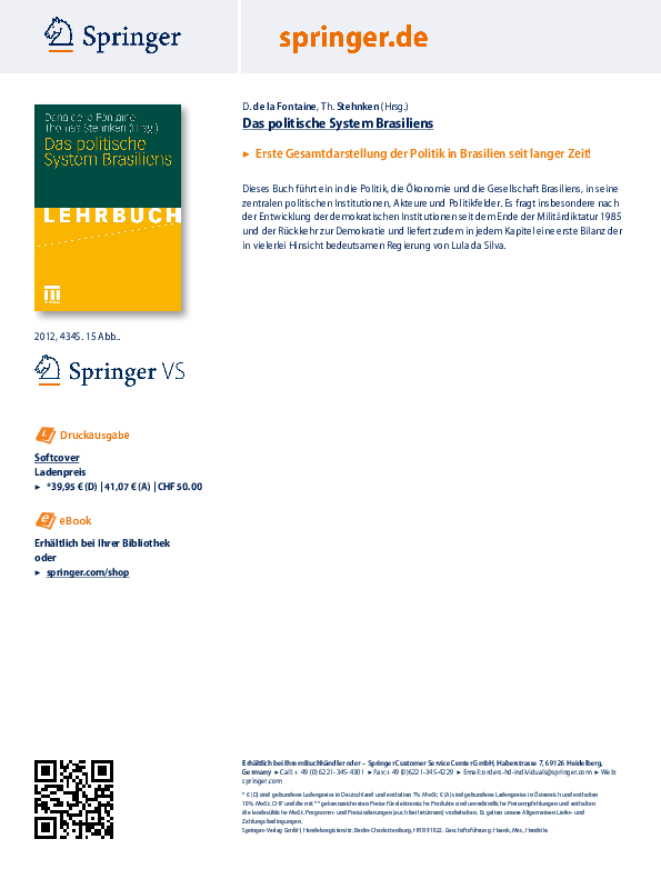 Pdf Das Politische System Brasiliens 12 Dana De La Fontaine Academia Edu