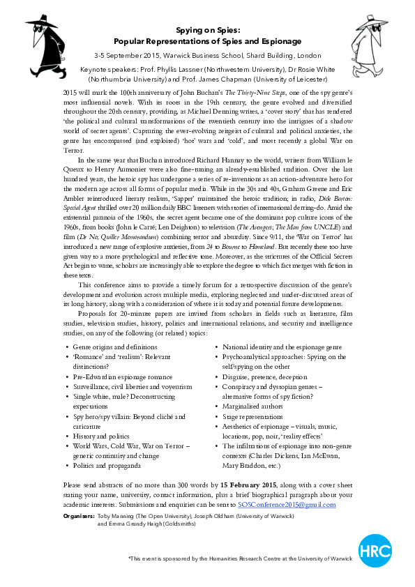 (PDF) Spying on Spies Popular Representations of Spies and Espionage