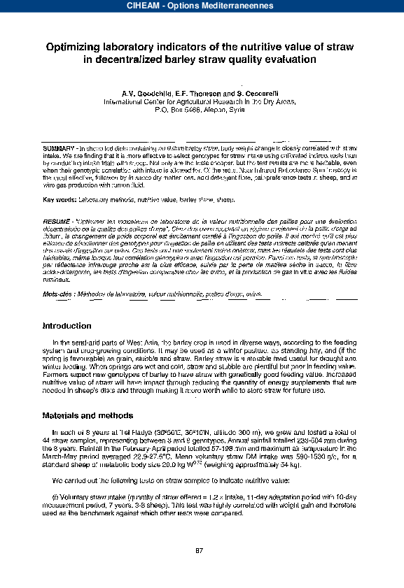 (PDF) Optimizing laboratory indicators of the nutritive value of straw ...