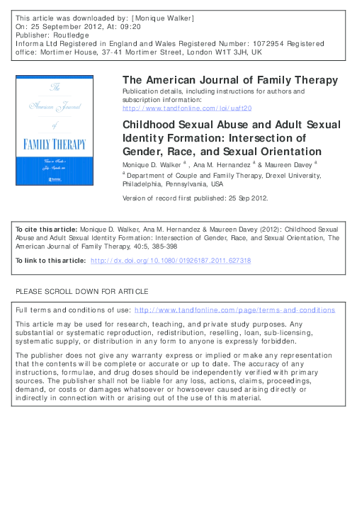 (PDF) Childhood Sexual Abuse and Adult Sexual Identity Formation ...