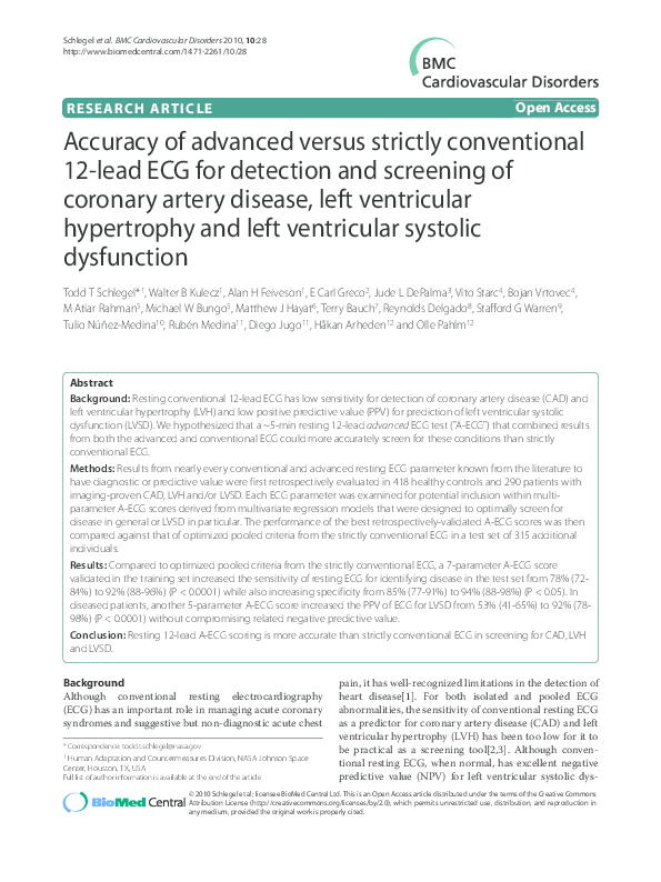 (PDF) Accuracy of advanced versus strictly conventional 12-lead ECG for ...