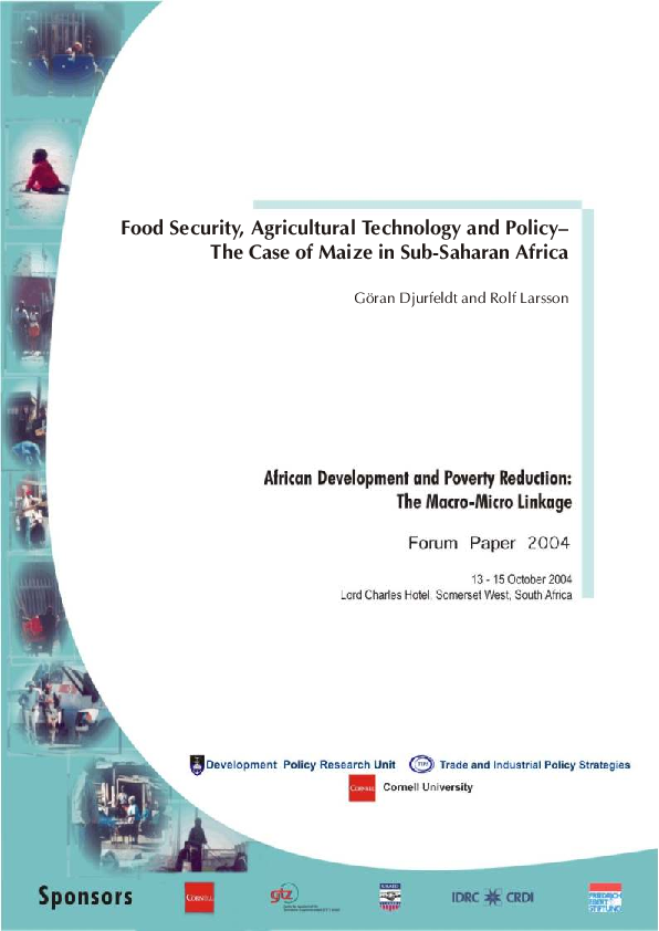 (PDF) Food Security, Agricultural Technology and Policy The Case of ...