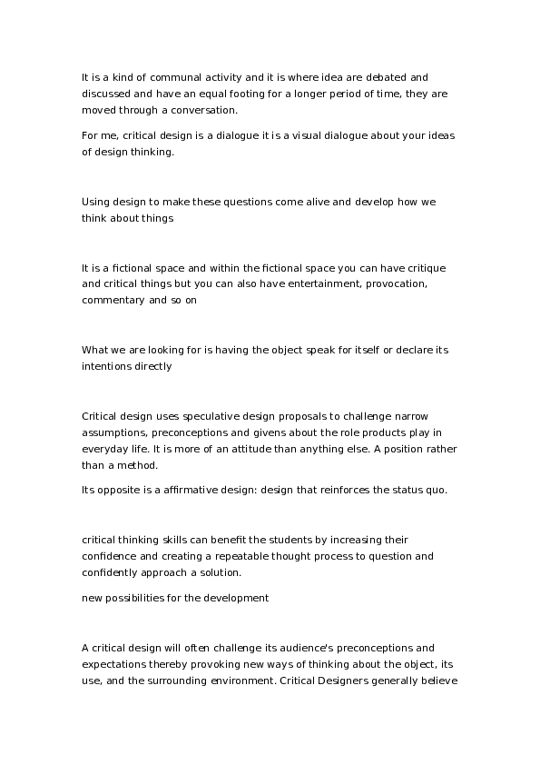 Critical design