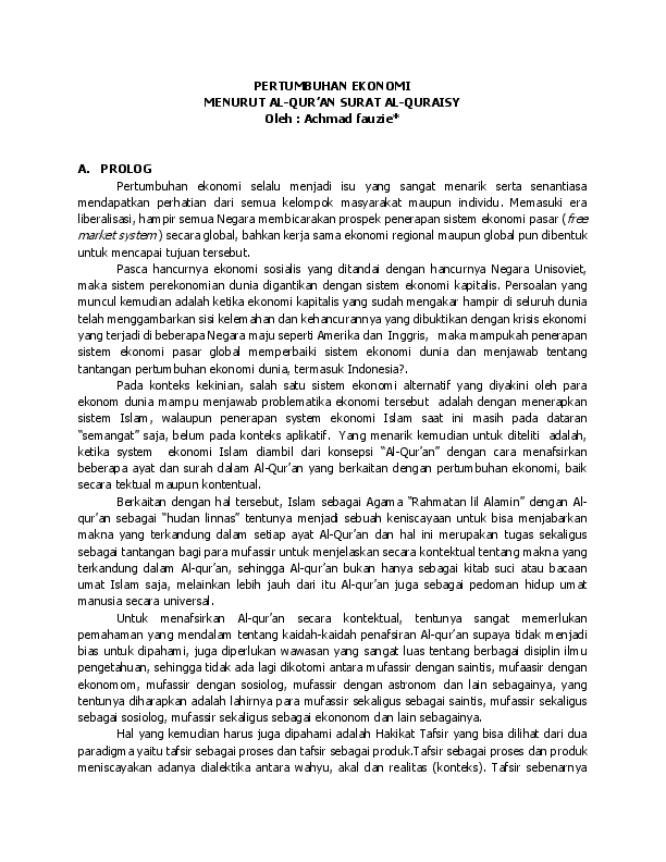 Pdf Pertumbuhan Ekonomi Achmad Fauzie Academia Edu
