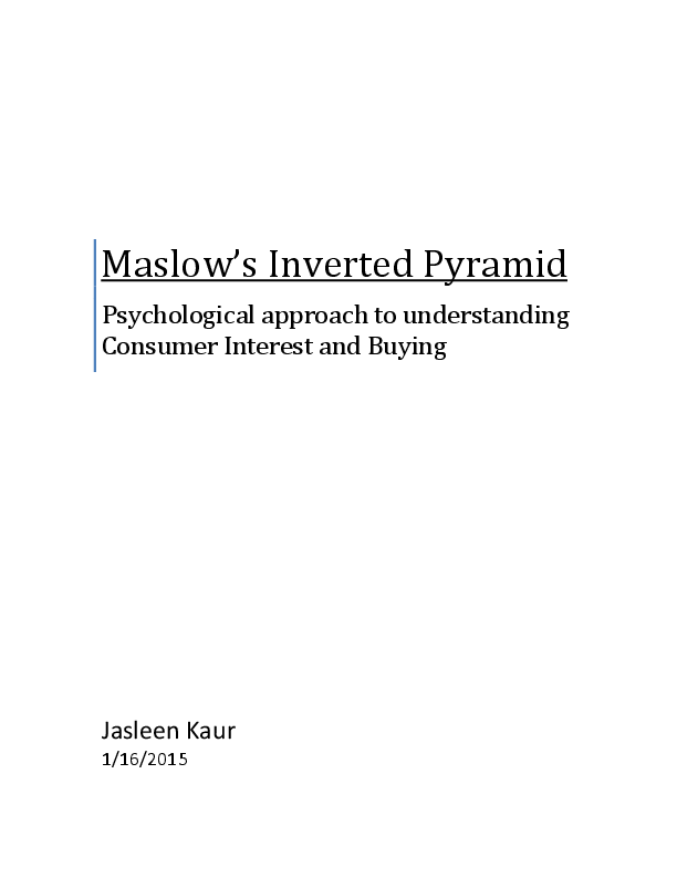 (PDF) Maslow's Inverted Pyramid