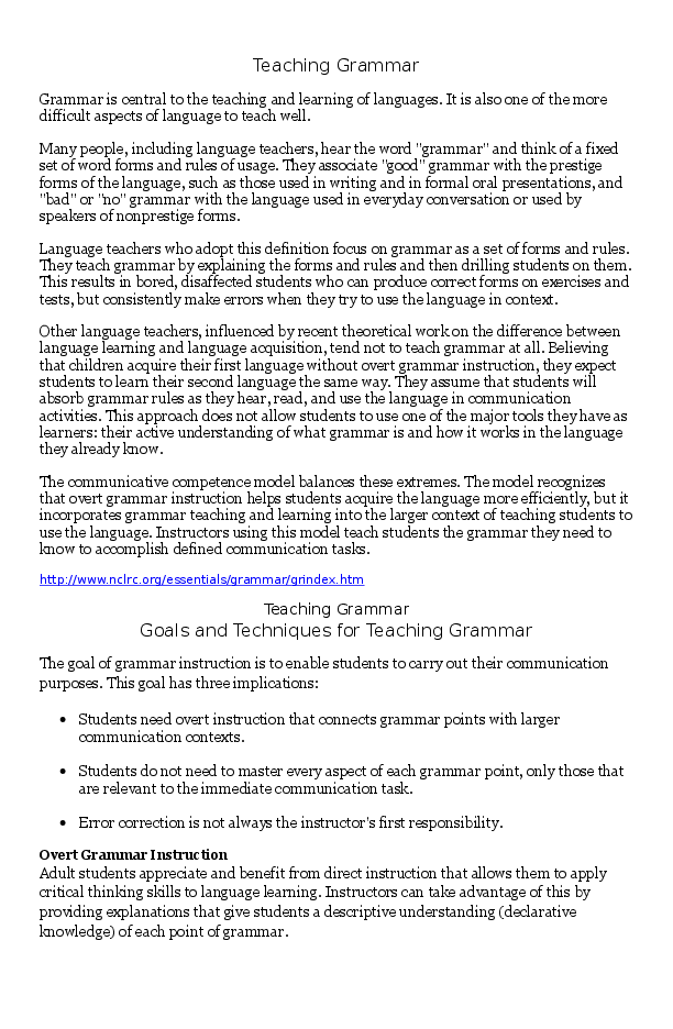 Doc Developing Materials For Teaching Grammar