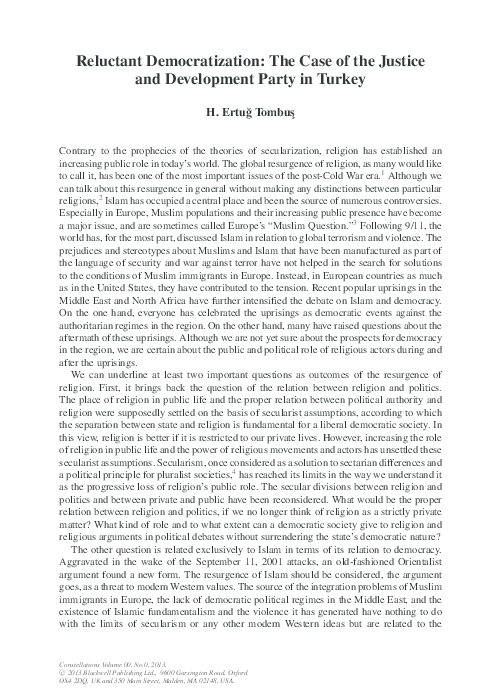 (PDF) Reluctant Democratization: The Case of the Justice and ...
