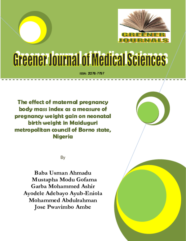 (PDF) The effect of maternal pregnancy body mass index as a measure of ...