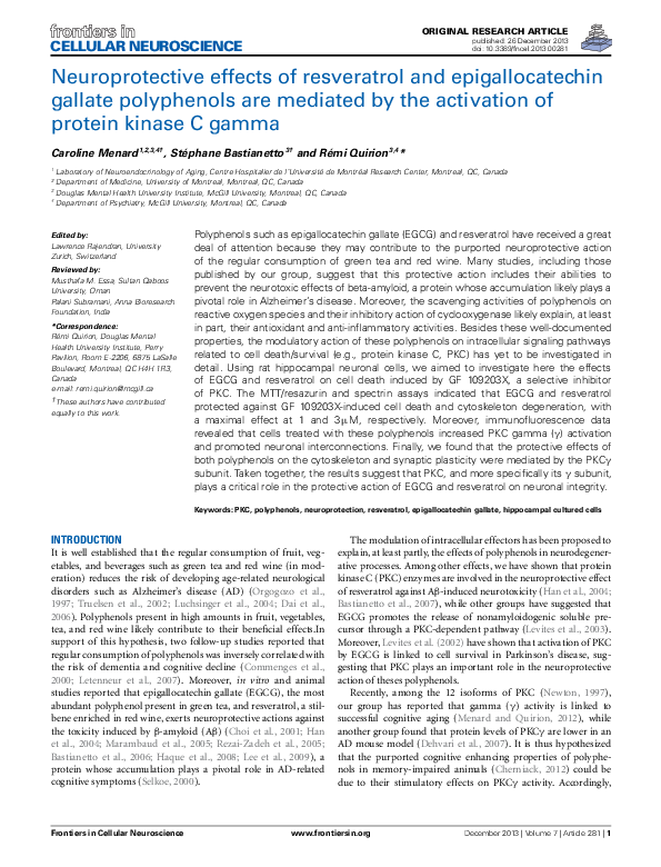 (PDF) Neuroprotective effects of resveratrol and epigallocatechin ...